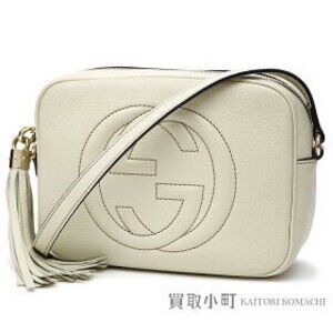 Gucci Soho Leather Disco Bag White tassel Interlocking GG Crossbody fringe